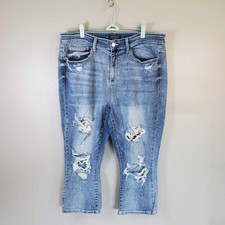 Judy Blue Skinny Fit Capri Jeans 20W Distressed