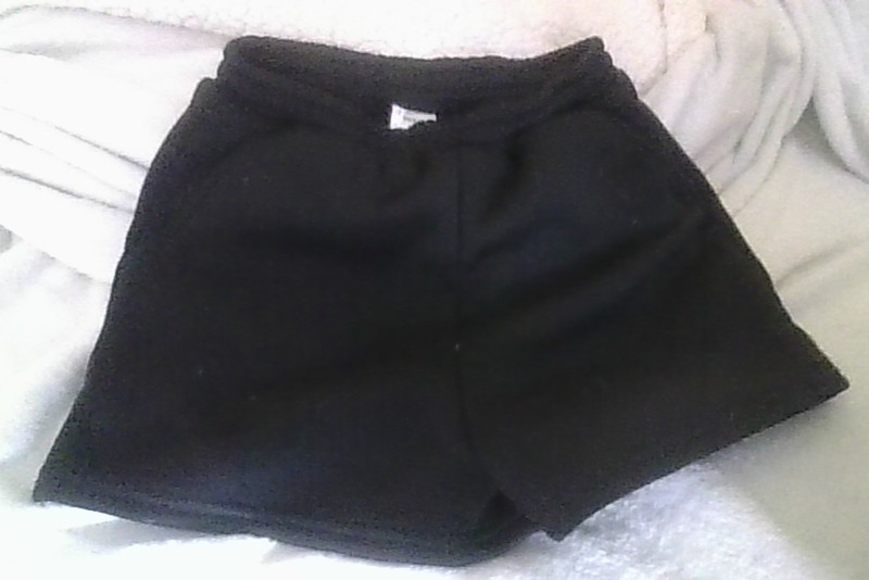 Shein Black Elastic Waist Fleece Lined Shorts 2-Pocket Girls Sz 11 Yrs/22" Waist