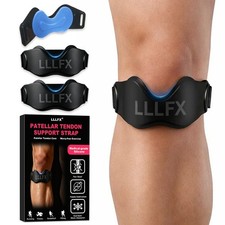 2 Pack Patellar Tendon Support Straps, Adjustable Non-slip 2-Pack, Black