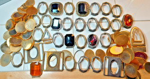 Vintage Findings LOT Belt Pendant Settings Made in the USA Gold Silver Cabochons