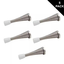 5-Pack Satin Nickel Spring Door Stop