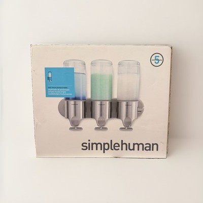simplehuman 3-Chamber Wall-Mount Shower Dispenser, Rustproof, 15 fl oz Each