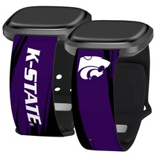 Banda a rayas de pintura HD Kansas State Wildcats para FitBit Versa 3 y Sense