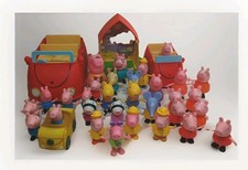 Large lot of 34 Peppa Pig characters Has Duplicates  Three Cars  One House