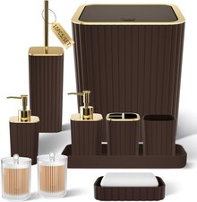 Bathroom Accessories Set - Gorgeous Bathroom Set, 10PC Brown Bathroom