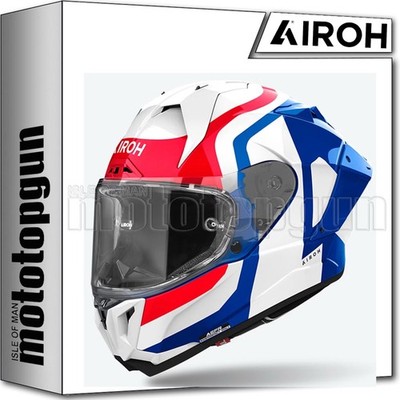 AIROH FULL FACE MOTORCYCLE HELMET GP800 GP8C18 COMPETITION BLUE RED GLOSS S
