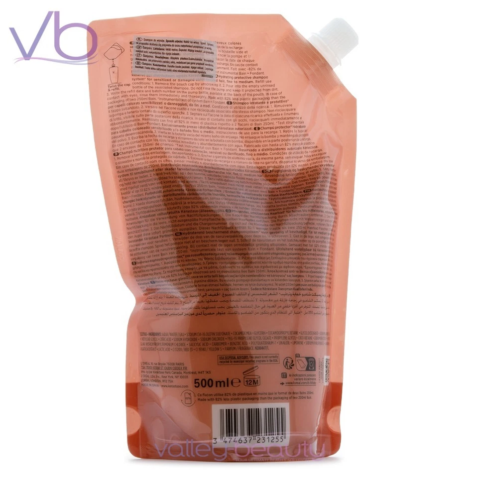 KERASTASE Chroma Absolu Bain Respect Refill Pouch | Color Treated Hair Shampoo - Image 2 of 2