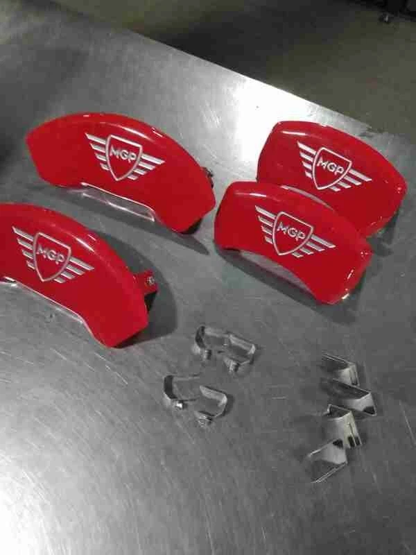 Juego de cubiertas de pinza de freno MGP rojo plateado para 16-23 Lexus RX350 450 38026SMGPRD Foto 2 de 4