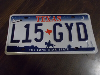 TEXAS THE LONE STAR STATE LICENSE PLATE #L15 GYD