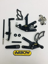PEDANE REGOLABILI YAMAHA YZF R6 2006 ARROW RACING IN ALLUMINIO CD 11127SPN nero