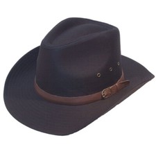 Unisex Wide Brim Cowboy Hat With Faux Leather Band