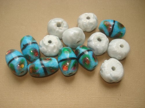 Lot de Perles en Verre et Céramique - Imagen 3 de 7