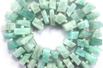 50 Piece Natural Amazonite Gemstone Rough Center Drilled Raw Size 6-8 MM 