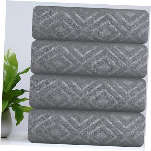 Extra Large Bath Towel Set, 4 Piece Dark Gray 4 Piece Bath Towels Dark Grey