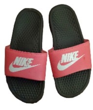 Nike Hydro Slides Sandals Youth Kids Girls Pink Black 555742-600 Size 5Y