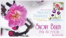 22-288, 2022, Snowy Beauty, Digital Color Postmark, First Day Cover, Plum Blosso