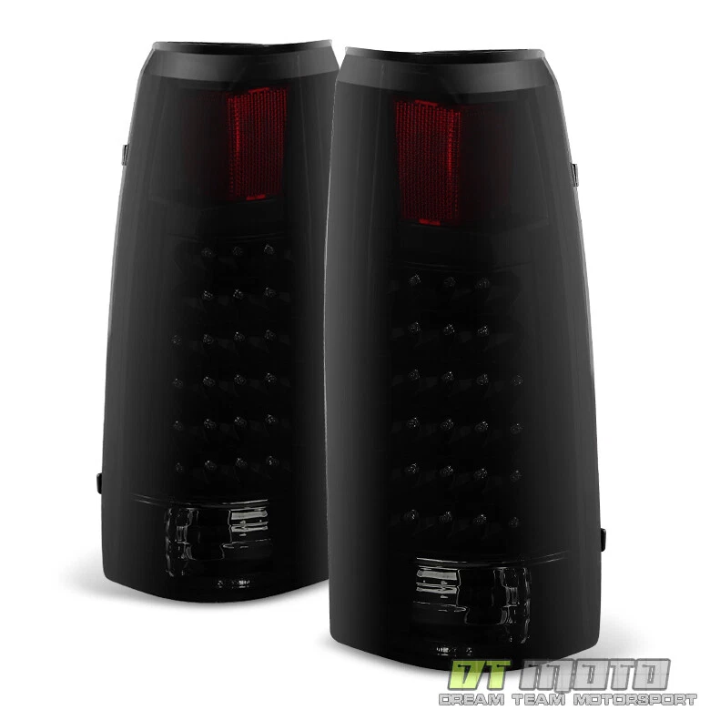 Black Smoke 1988-1998 Chevy Silverado GMC Sierra Suburban Tahoe LED Tail Lights - Image 3 of 4