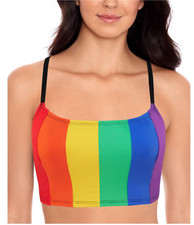 SALT AND COVE Rainbow Cropped Bikini Top Bikini Top 2XL XX-Large Swimwear