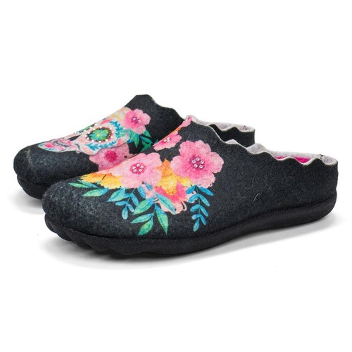 Flexus Women's Sugarskull Slipper - Cozy Wool Upper With Rubber Sole, Slip-On Design - View #9