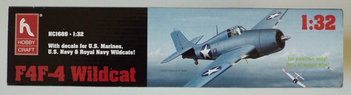 1/32 Grumman F4F-4 Wildcat Hobbycraft #1689 Discontinued Factory