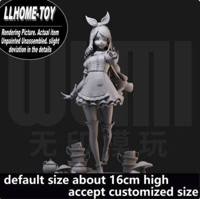 Game Character Alice Cute Girl tea set Resin 3D Print GK Figure DIY Model