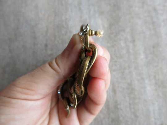 Pendientes Serpiente Roberto Cavalli - Gota Colgante Latón con Estrás, 55x25mm Foto 3 de 4