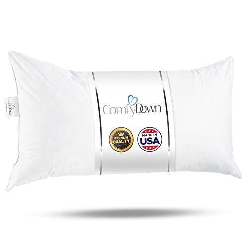 ComfyDown 95% Feather 5% Down, 12 X 36 Rectangle Decorative Pillow Insert, Sham