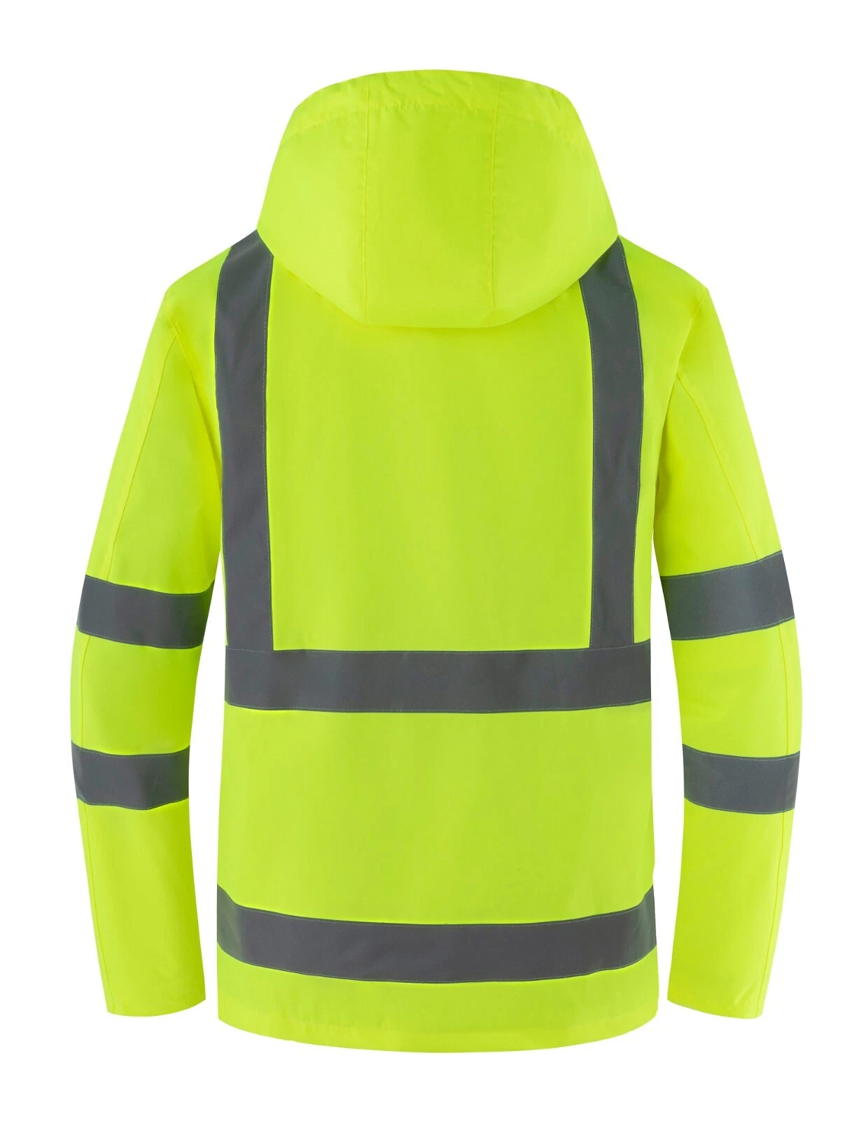 Men Waterproof Safety Rain Jacket Visibility Reflective Safety Raincoat Hooded image 2
