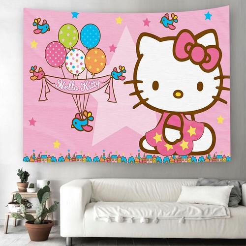 Hello Kitty Girl Tapestry Wall Hanging Background Home Bedroom Art Decor Gift - Picture 12 of 15