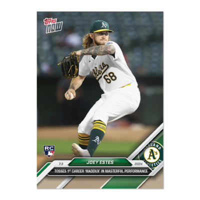 Joey Estes - 2024 MLB TOPPS NOW Card 375 - 1st COMPLETE GAME 