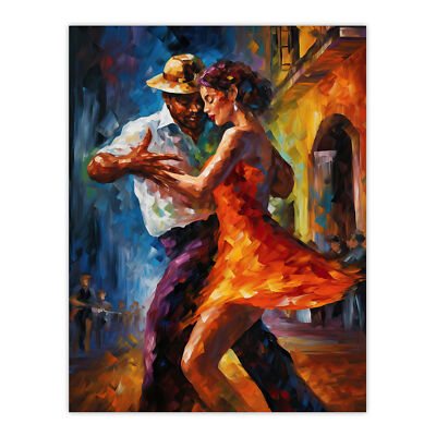 Salsa Street Dance Bunt Tanzen Gemälde Rhythmus Körper Wandbild Poster Druck