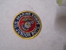 MILITARY PATCH SEW ON OLDER 3 INCHES ROUND US MARINE CORPS JUNIOR ROTC JROTC