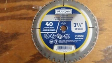 (5) Vulcan Carbide Saw Blades 7 1/4" 40 Teeth Crosscut