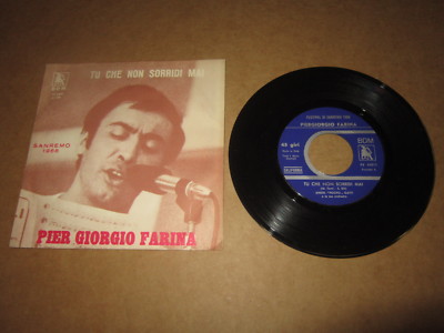 VINILE LP 45 GIRI PIER GIORGIO FARINA AMORE BACIAMI-TU CHE NON SORRIDI MAI BDM