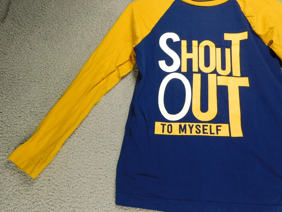 Crazy 8 Shout Out To Myself Raglan Shirt EUC Boys Long Sleeve Top Size L 10-12 - Image 2 of 4