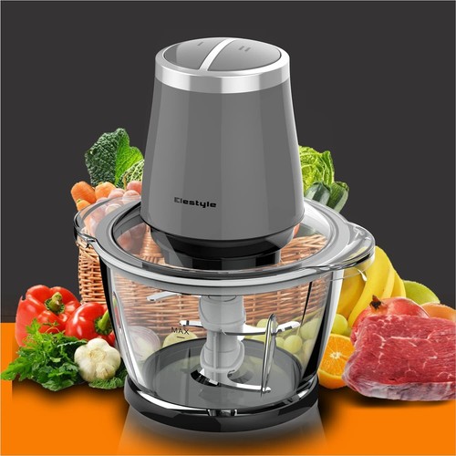 ELESTYLE 500WFood Chopper Vegetable Chopper Electric 2 Speed Blades