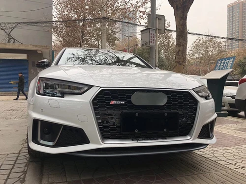 Grille Honeycomb For Audi A4 S4 B9 2017-2019 RS4 Style Silver Frame Front Grill - Picture 5 of 5