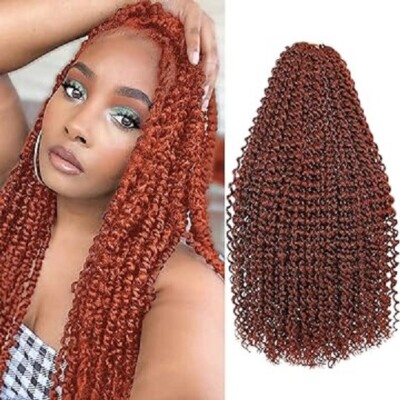 Copper Passion Twist Haar 7 Packungen Wasserwelle gehäkelt Haarverlängerung 18 Strähnen/Packung