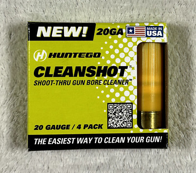 Huntego 20 Gauge CleanShot Shoot-Thru Gun Bore Cleaner 4 Pack Of Shells