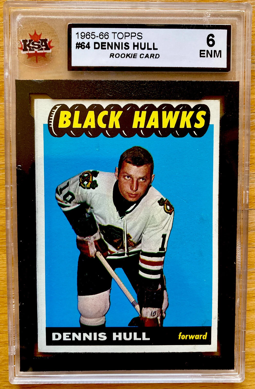 Dennis Hull 1965-66 Topps Rookie RC #64 KSA 6