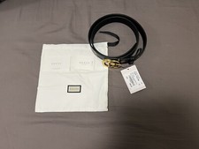 New Gucci Belt GG marmont Belt Black leather belt Cherry Strawberry Size 100