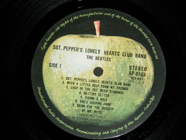 The BEATLES Japan 1969 AP-8163 LP SGT. PEPPERS LONELY HEARTS
