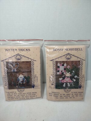 Home Wood Critters Kitten Tricks and Bossy Merrybell 1986 Lot of 2