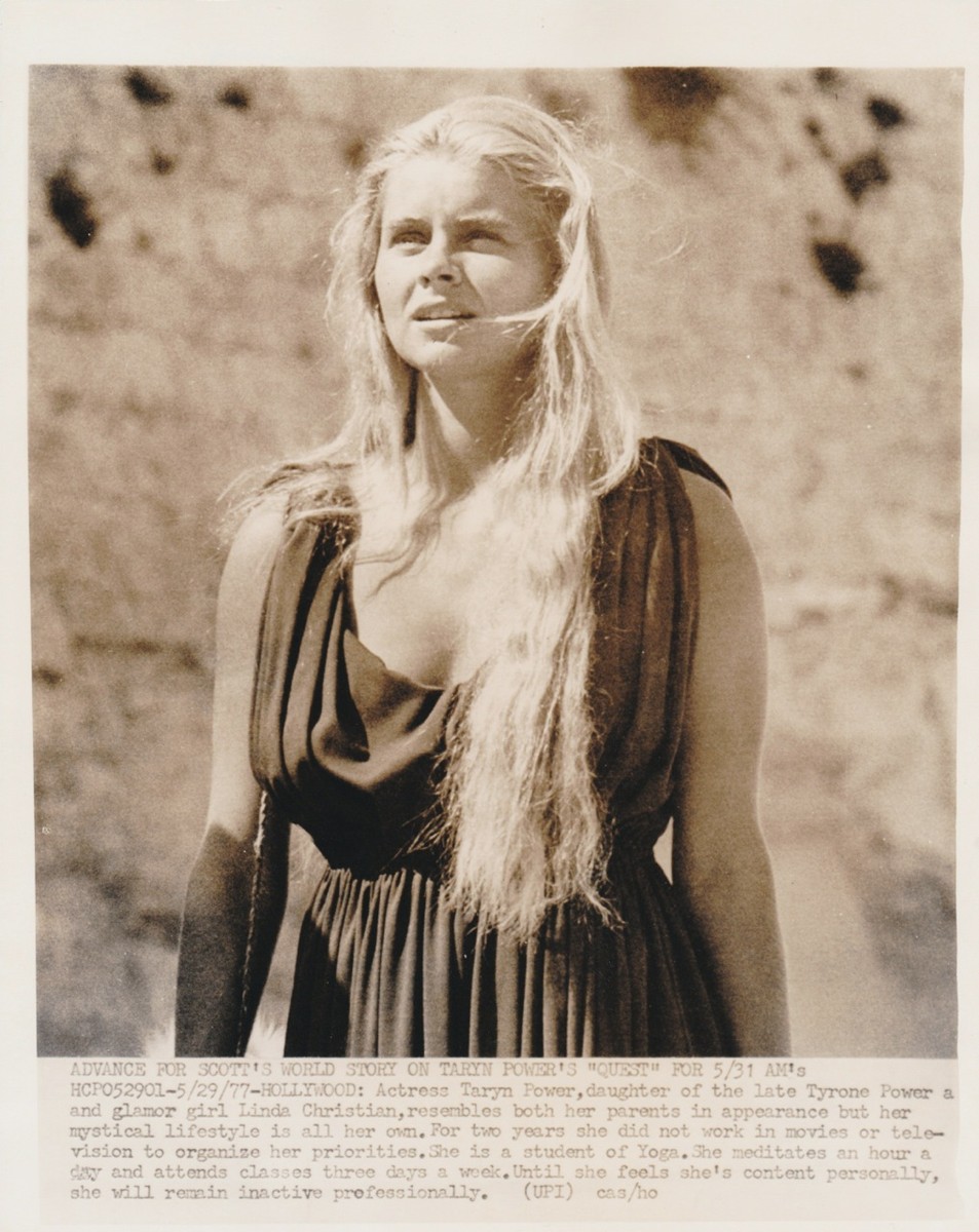 Vintage Wire Photograph Taryn Power - Hollywood - "Quest" - dated: 5/29/77 Vintage Wire Photograph Taryn Power - Hollywood - "Quest" - dated: 5/29/77