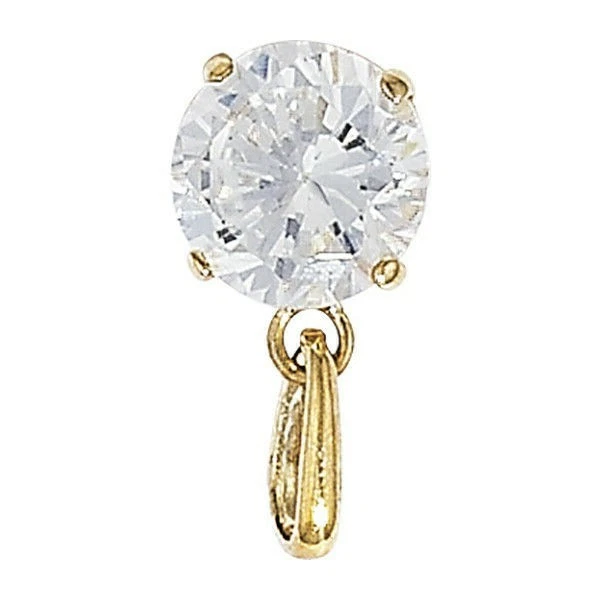 Oro Giallo Pendente Solitario Marchiato Britannico Fatto Tutti Catena Lunghezze - Immagine 3 di 3