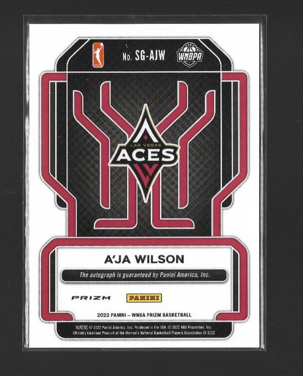 2022 Panini Prizm A'JA WILSON Auto, Signatures Green Ice Autograph