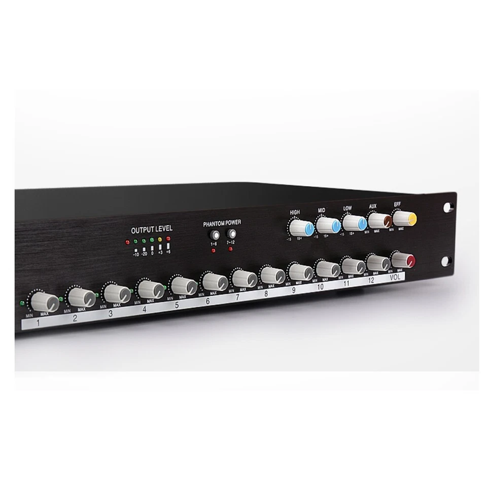 12 Intput 48V Phantom Power Audio Microphone Hub For XLR 6.35mm Table Conference - Image 4 of 4