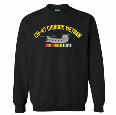 CH-47 Chinook With Vietnam Service Ribbons Crew Hooded Sweatshirt