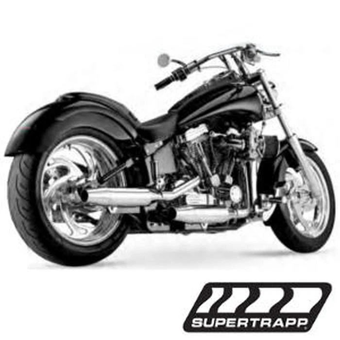 Sistema de escape completo escalonado 2:2 Supertrapp 628-78060 para Harley Softail 86-94 Foto 2 de 2