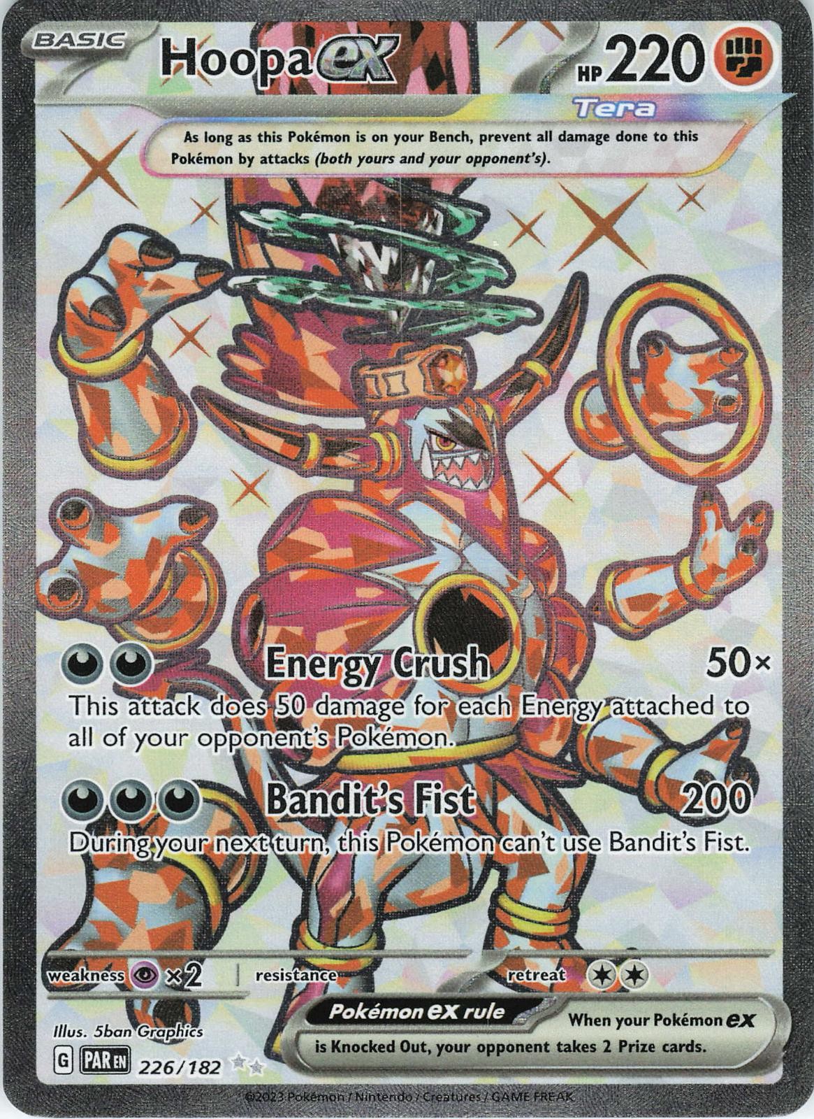 Hoopa ex 226/182 Ultra Rare Paradox Rift Pokemon Holo Near Mint